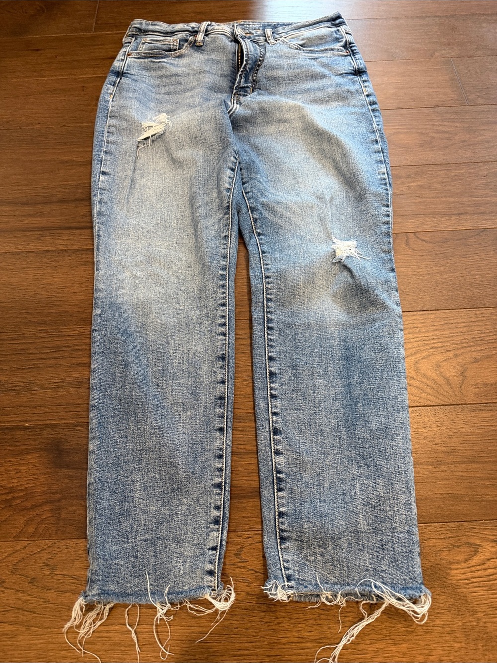 Old Navy Extra Stretch Distressed High Rise OG Straight Size 12 - C55-021 - Picture 5 of 7